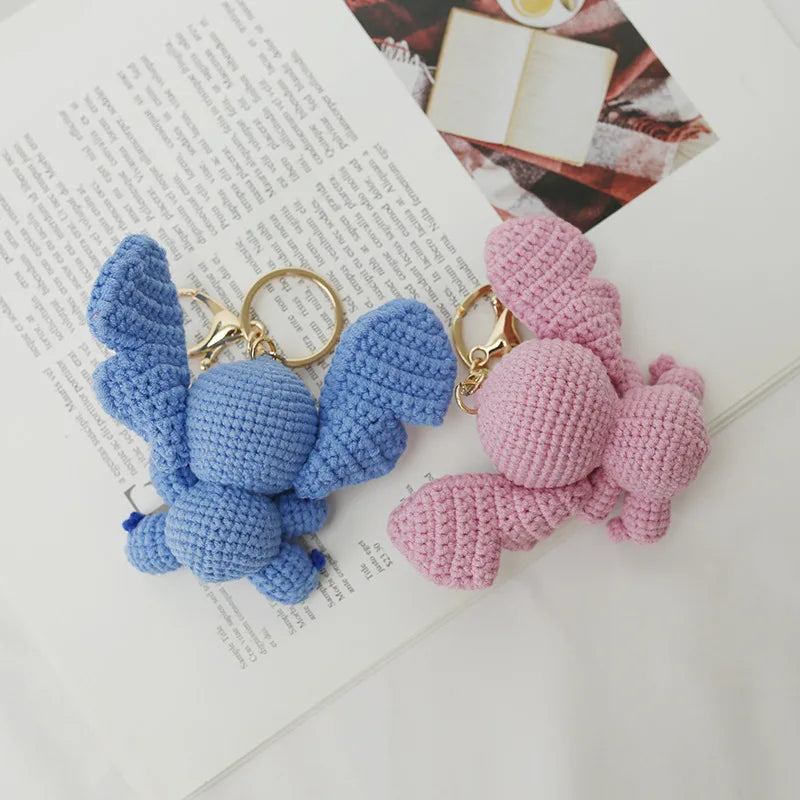 8cm Crochet Knitted Stitch Stuffed Dolls Key Chains Backpack Hangings Small Pendant Valentine Graduation Birthday Gifts