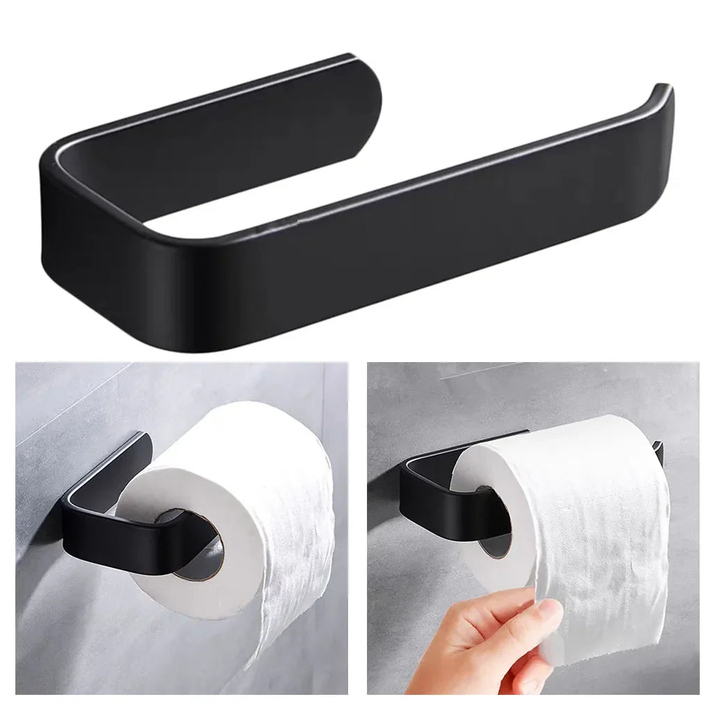 Acrylic Wall Mounted Toilet Roll Holder in Black or White