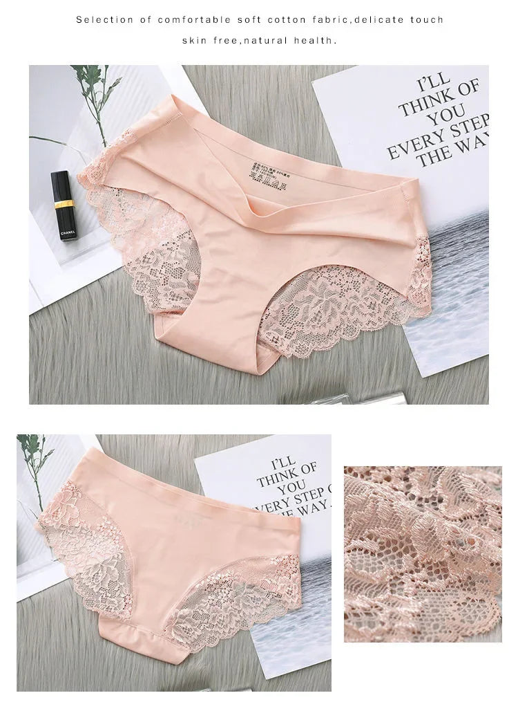 1/5/10Pcs Seamless Women Hollow Out Panties Set Underwear Comfort Lace Briefs Low Rise Female Sport Panty Soft Lady Lingerie