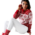 Women’s Christmas Snowflake Knitted Sweater – Cozy Winter Holiday Pullover, Long Sleeve O-Neck Festive Jumper for Casual & Fashion Outfits red neck