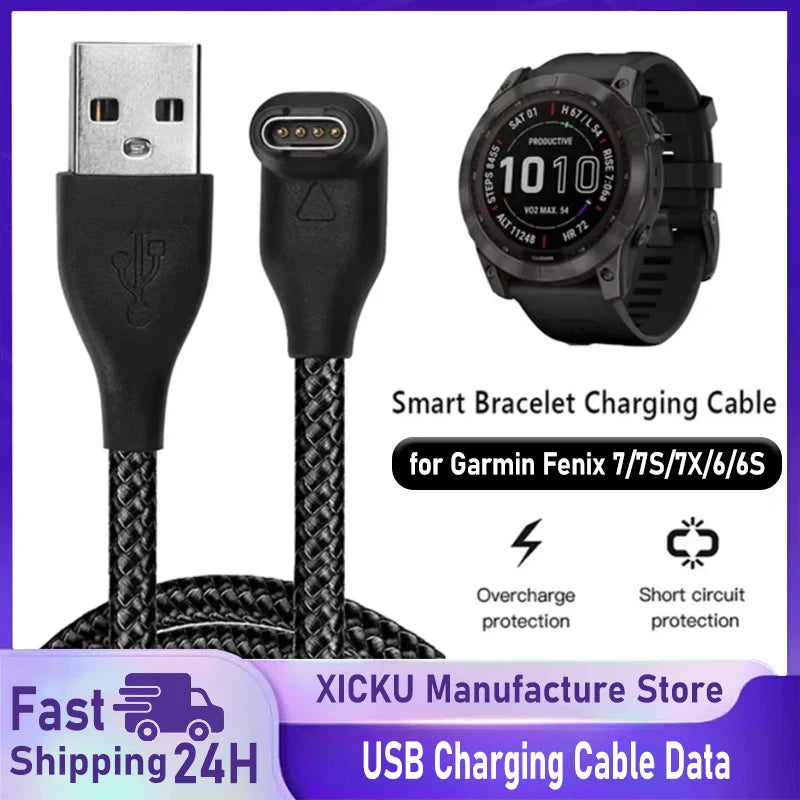 New For Garmin Fenix 7 7S 7X 6 6S 6X 5 5X 5S Vivoactive 3 Forerunner 945 935 245 Instinct 2 USB Charging Cable Data Cord Charger