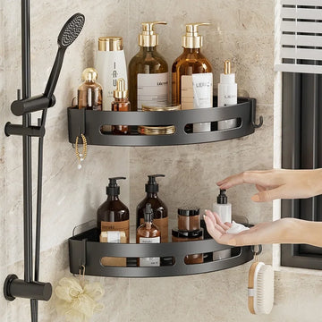 No Drill Plastic Bathroom Shampoo Shelf for Shower Walls