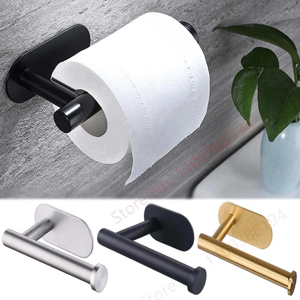 Stainless Steel Wall Mounted Toilet Roll Holder and Hooks