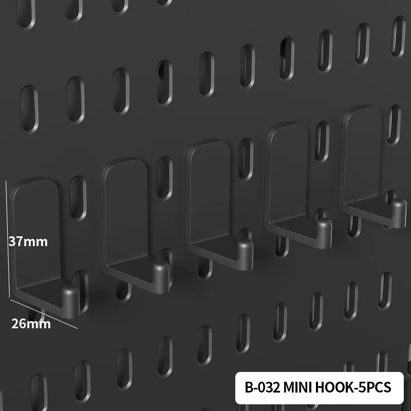 Gaming Room Pegboard Storage for Desk Accessories and Display Bla MINI Hook-5pcs