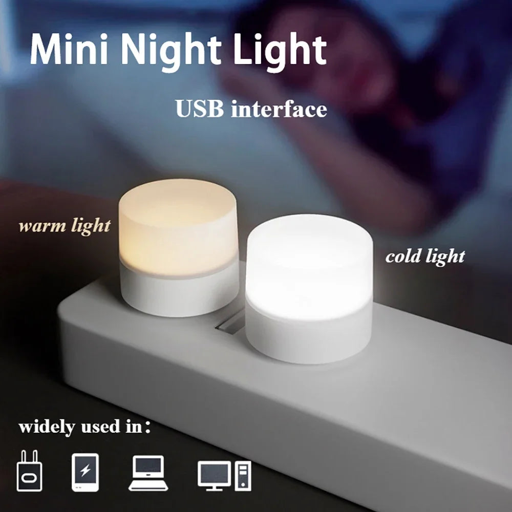 Mini USB LED Night Light for Desk and Bedside Ambient Lighting