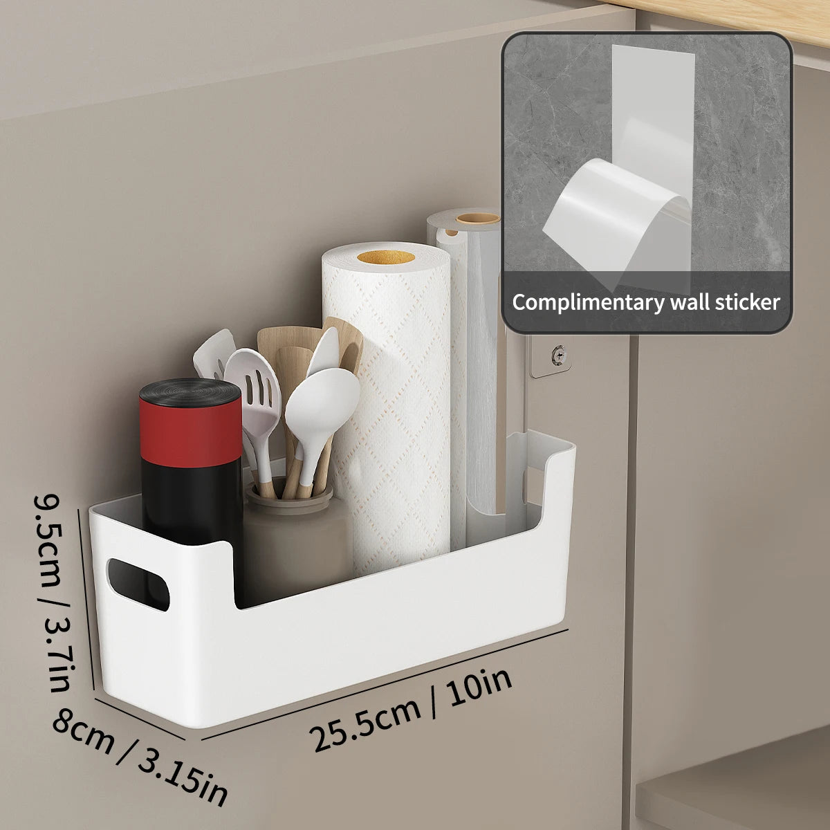 Self Adhesive Cabinet Door Storage Shelf for Kitchen Essentials