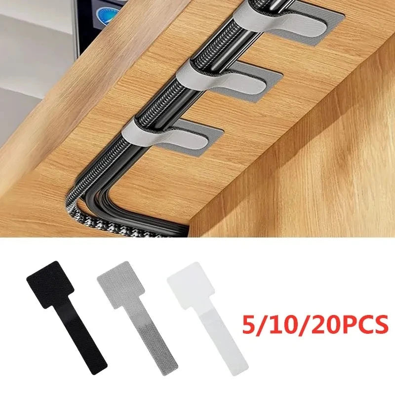 Adhesive Nylon Cable Straps for Under Desk Wire Routing
