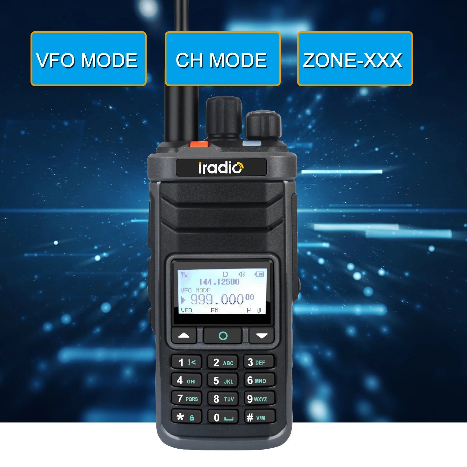 Iradio UV-88 Multi Band Ham Radio HF UHF VHF Walkie Talkie AM USB LSB CW CB LW MW SW SSB RX 1024Ch USB-C Battery RT-860 Variant