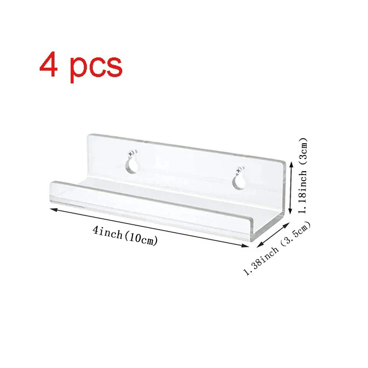 Acrylic Record Shelf for Wall Mounted Album Cover Displays 4inch 4 pcs