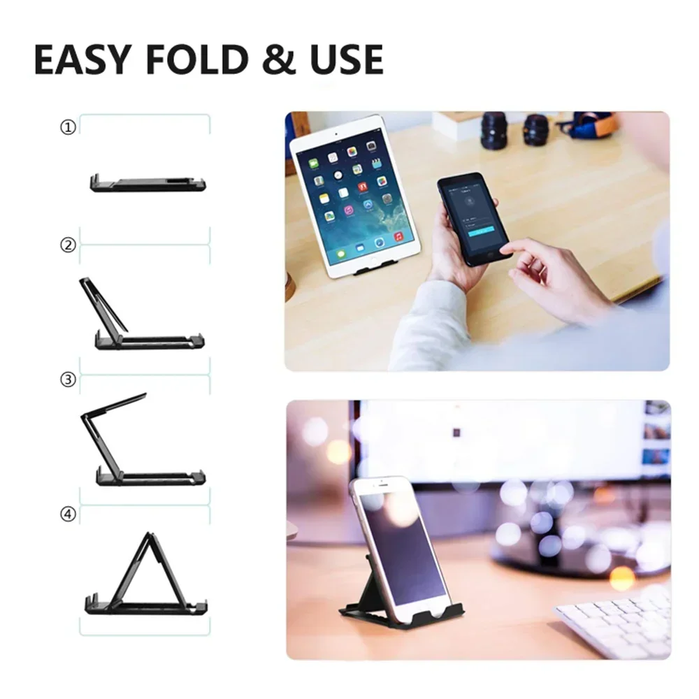 Adjustable Folding Plastic Phone Stand for Desk Viewing