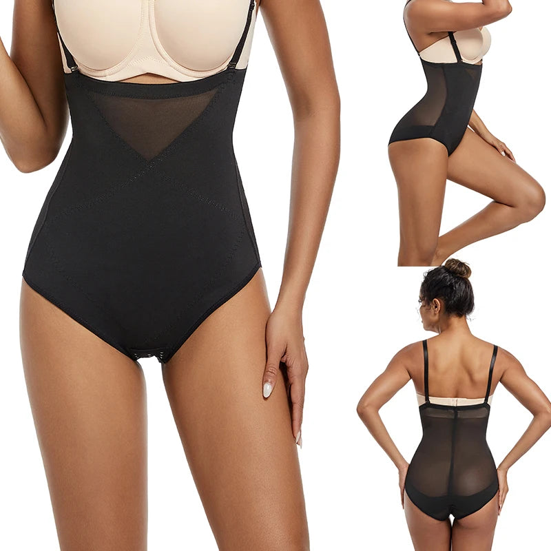 Light Shapewear Bodysuit Body Shaper Women Belly Sheath Waist Trainer Reductive Slimming Underwear Thin Breathable Black 801
