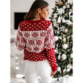 Women’s Christmas Snowflake Knitted Sweater – Cozy Winter Holiday Pullover, Long Sleeve O-Neck Festive Jumper for Casual & Fashion Outfits