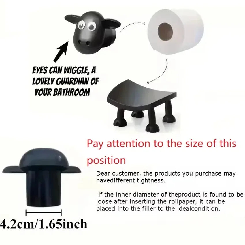 Plastic Sheep Toilet Roll Holder for Freestanding Storage