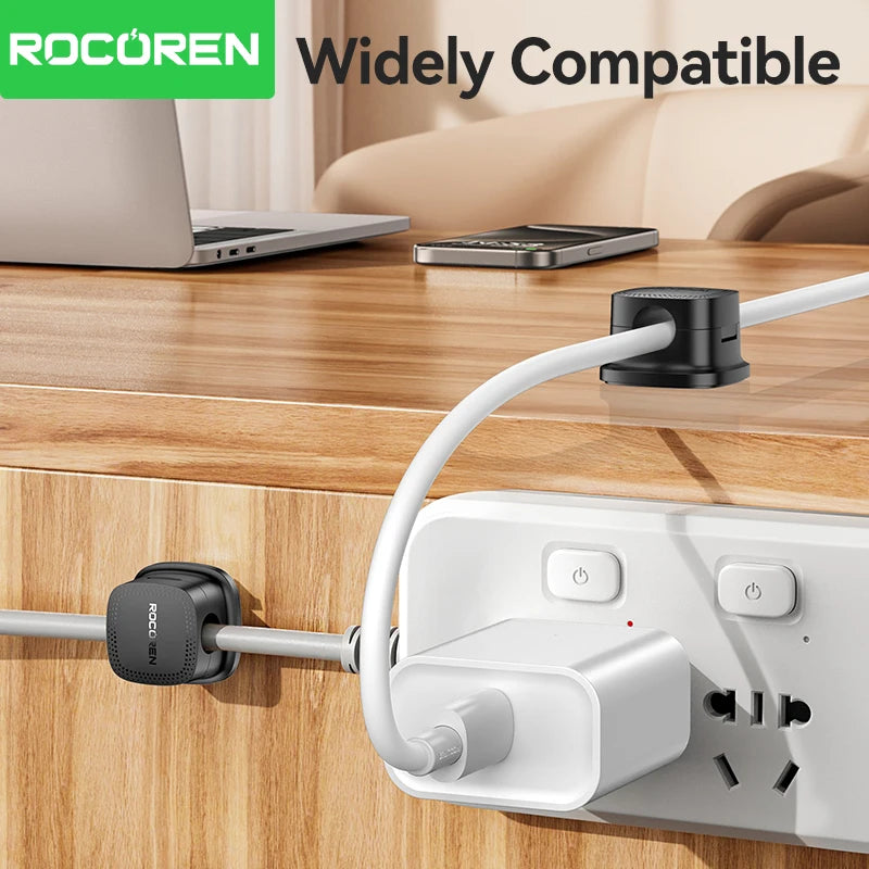 Self Adhesive Magnetic Desk Cable Clips for Charging Leads