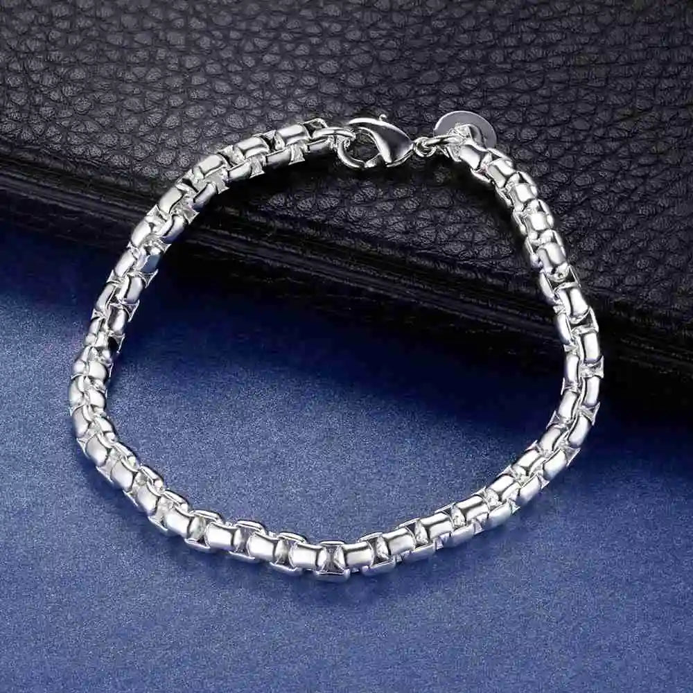 925 Sterling Silver Bracelet Heart High Quality Romance Chain For Woman Men Fashion Engagement Party Wedding Jewelry Gift DY AB094