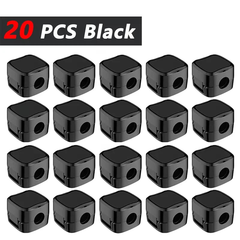Magnetic Cable Clip Cable Holder,Adhesive Wire Keeper Cord Cable Organizer ,Usb Charging Line Winder For Office Desktop Home 20PCS Black