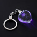 Fashion Colorful Fairy Rose Flower Pattern Love Shape Crystal Rhinestone LED Light keychain Lover Key Chain Keyring Jewelry