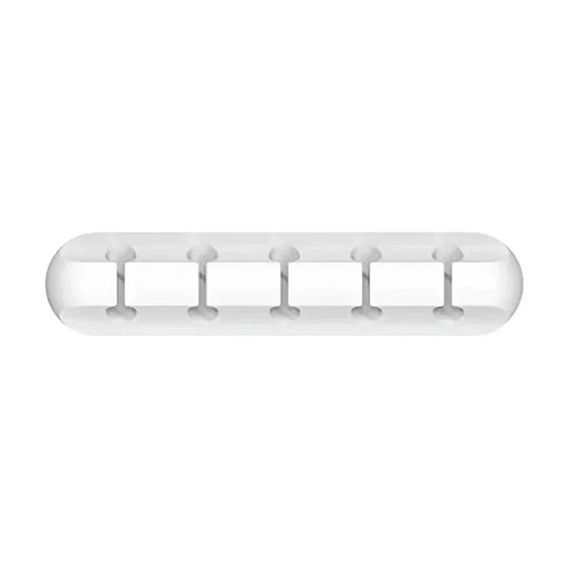 Self Adhesive Silicone Cable Holder for Desk Charging Leads white 5 Channel