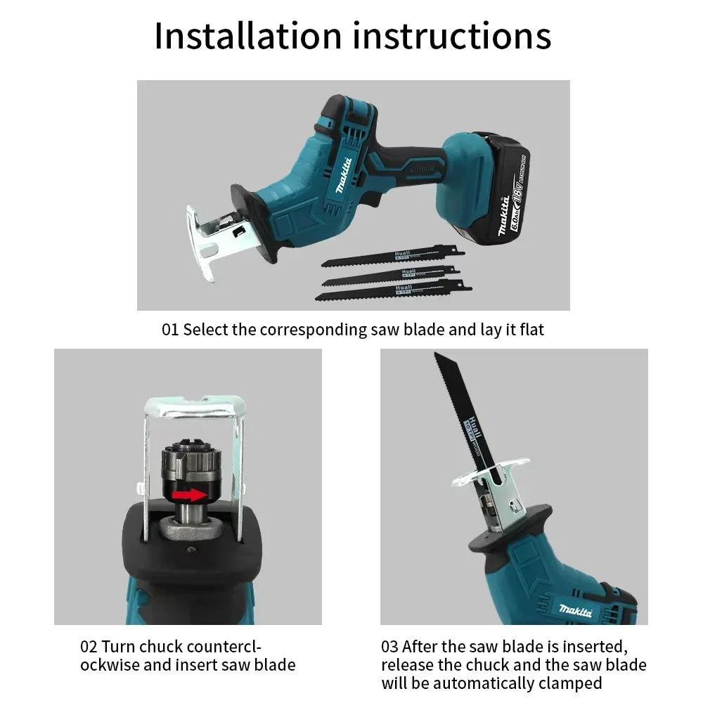 Makita 18V Cordless Reciprocating Saw for Wood & Metal