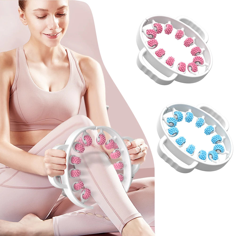 Leg Massager Multi-functional 12 Wheels Full-coverage Massage Roller for Arm Waist Leg Muscle Relaxation Manual Massage Machine