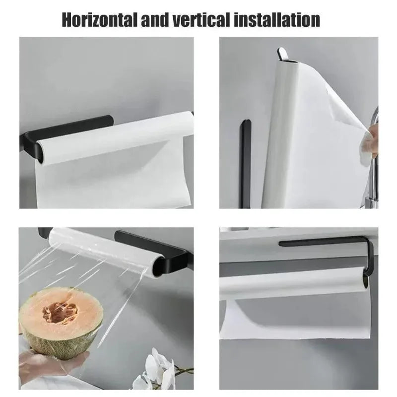 Self Adhesive Toilet Roll Holder in Black or White
