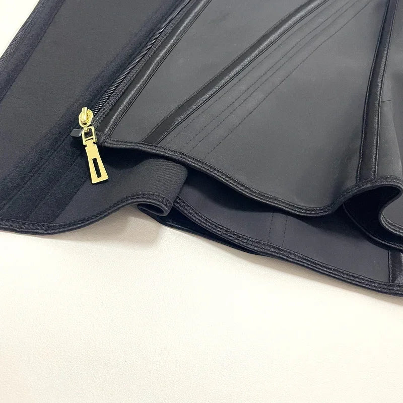 Women Latex Waist Trainer Shapewear 13 Bones Corset with Zipper and 3-Row Hook Tummy Control Body Shaper Slimming Cincher Belt