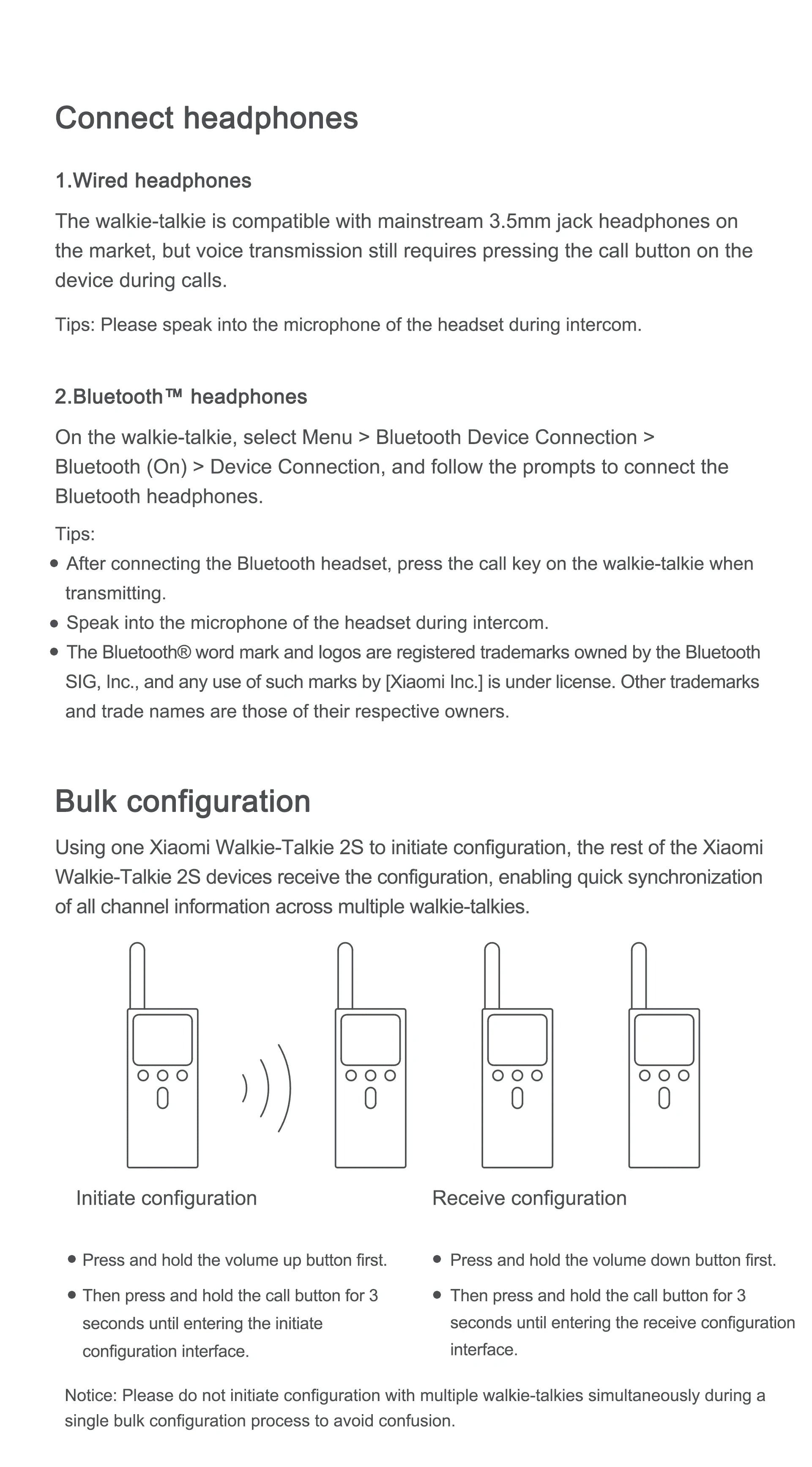 Xiaomi Walkie Talkie 2S Screen 4W Power 120-hour 1.77"Color Standby Dual Mode 5km Call Distance IP54 Outdoors Security Intercom