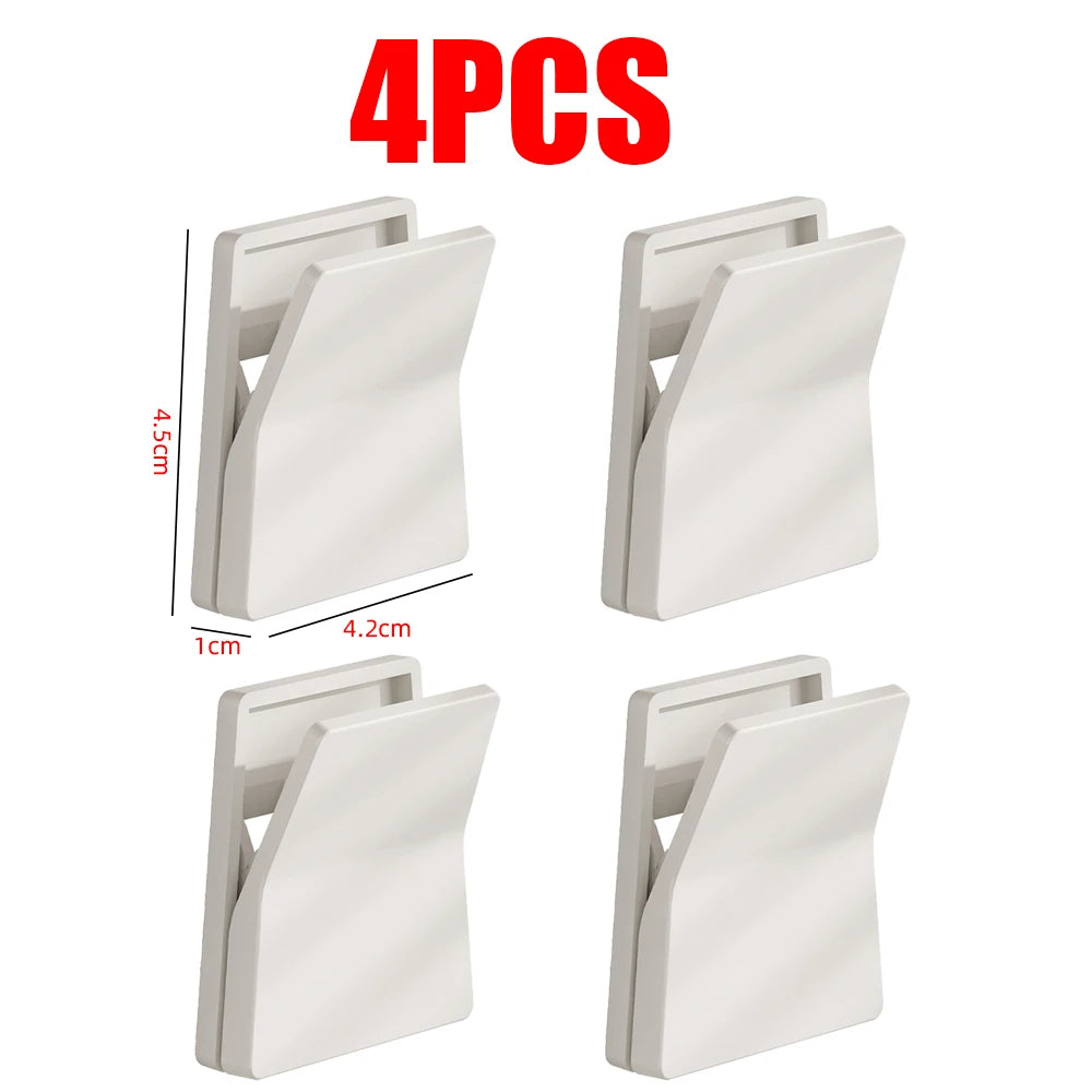 Kitchen Rubber Glove Holder Towel Clips Dishwashing Gloves Hook Dish Cloth Holder Wall Mount Storage Rack Hanger Accessories 4PCS-White