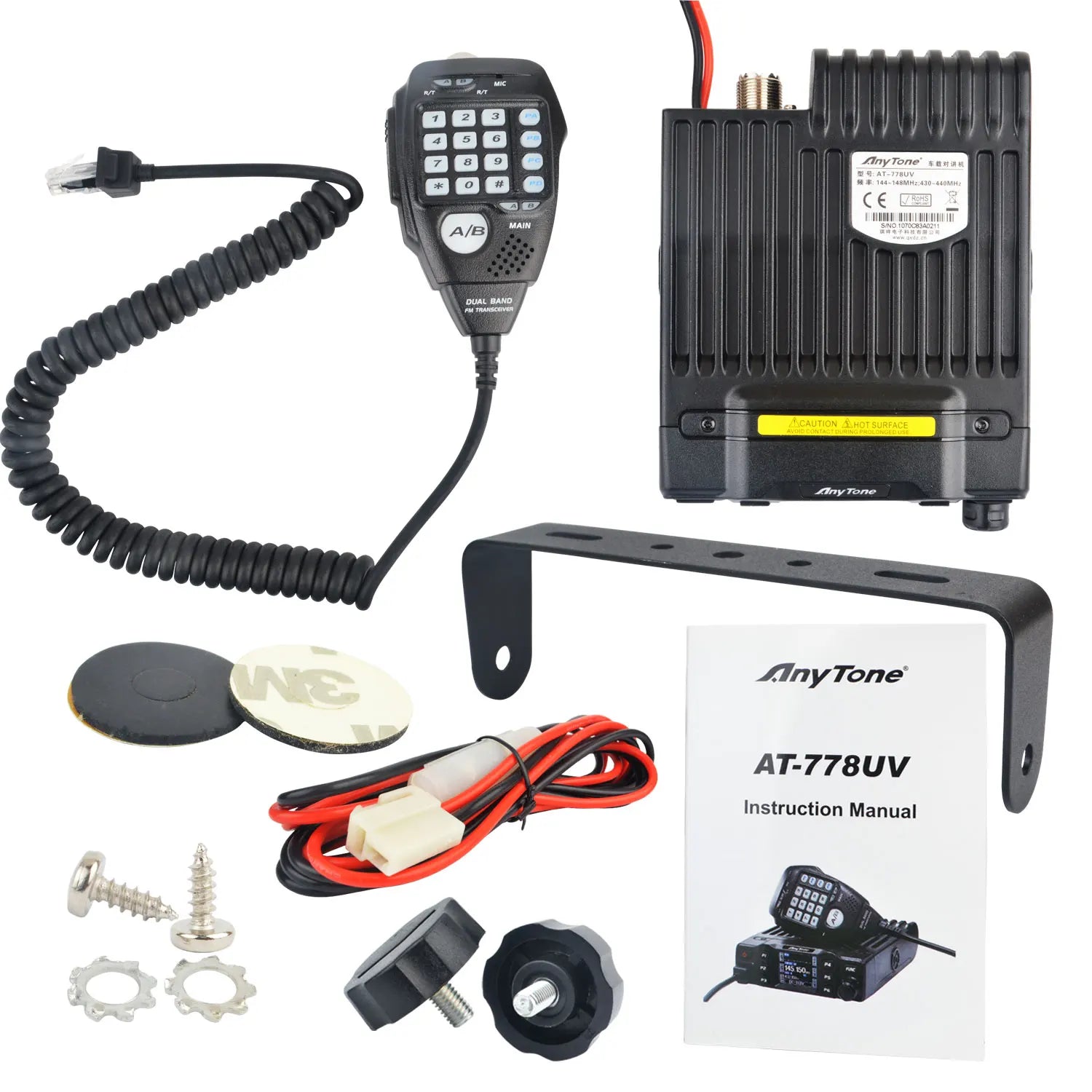 AnyTone Walkie Talkie GMRS AT-778UV AT-778UVII 136-174 & 400-490MHz 25W Dual Band VOX Analog Mobile Radio Color Display