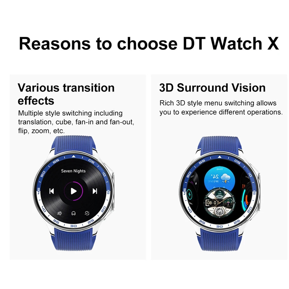 OPPO Watch X Bluetooth Call Smartwatch AMOLED HD Waterproof Men's Sports Watch 3D Visual Surround 4GB RAM Video Playback Watch