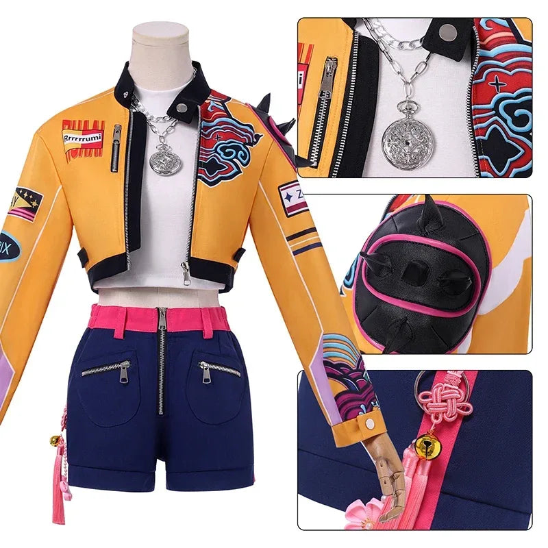 Women's Cosplay Costume Set – KPop Rumi Outfit & Wig