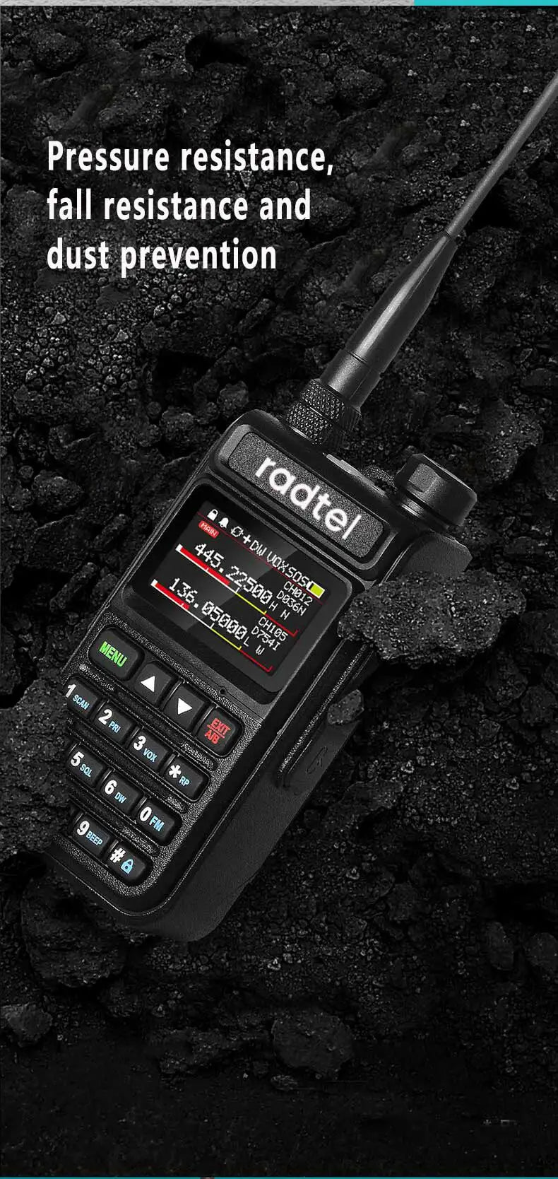 Radtel RT-890 Full Band Ham Radio Amateur 2 Way Radio 999CH Walkie Talkie AM Air Aviation Band Color Scanner Marine NOAA Scan