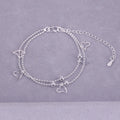 VENTFILLE 925 Sterling Silver Double Love Heart Hollow Round Beads Bracelet Female Fashion Romantic Jewelry Classic Adjustable