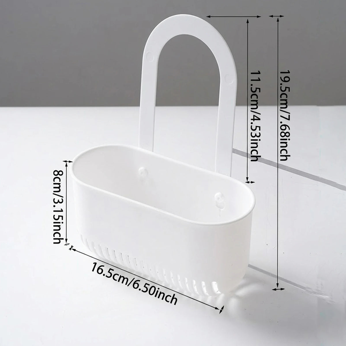 Plastic Kitchen Sink Drainer Basket Space Saving Storage Rack For Sponges Brushes