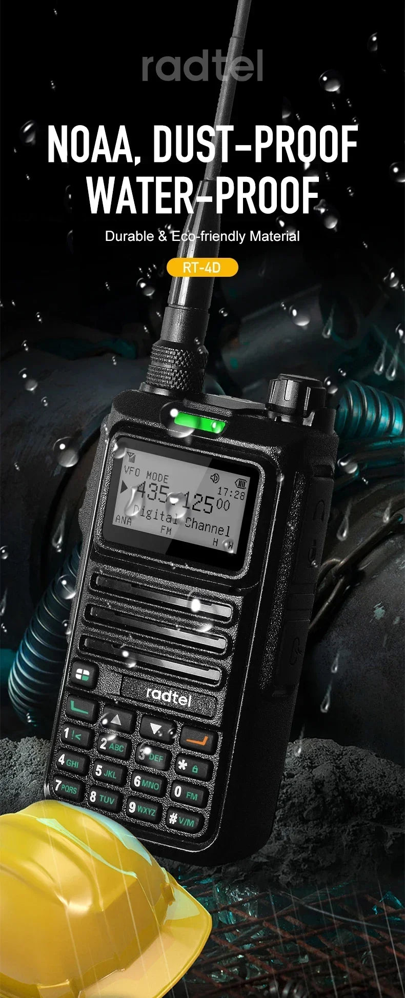 Radtel RT-4D DMR Radio Digital Walkie Talkie Dual Mode Analog Two Way Radio Dual Time Slot Ham Radio 1024 Channels - Dicrodelights