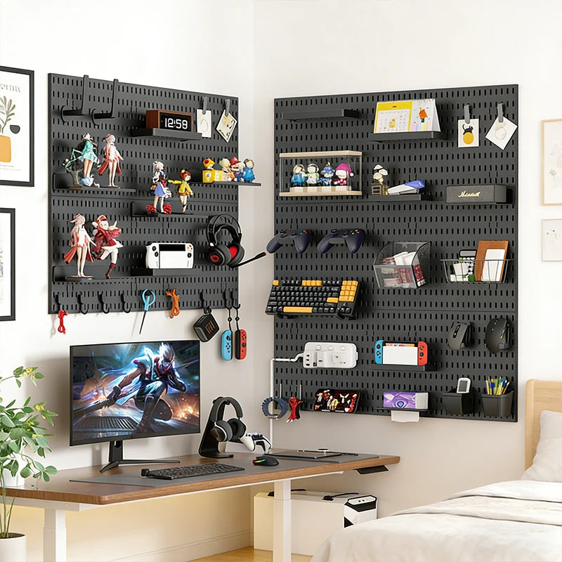 Wall Mounted Desk Pegboard Storage for Gaming Accessories