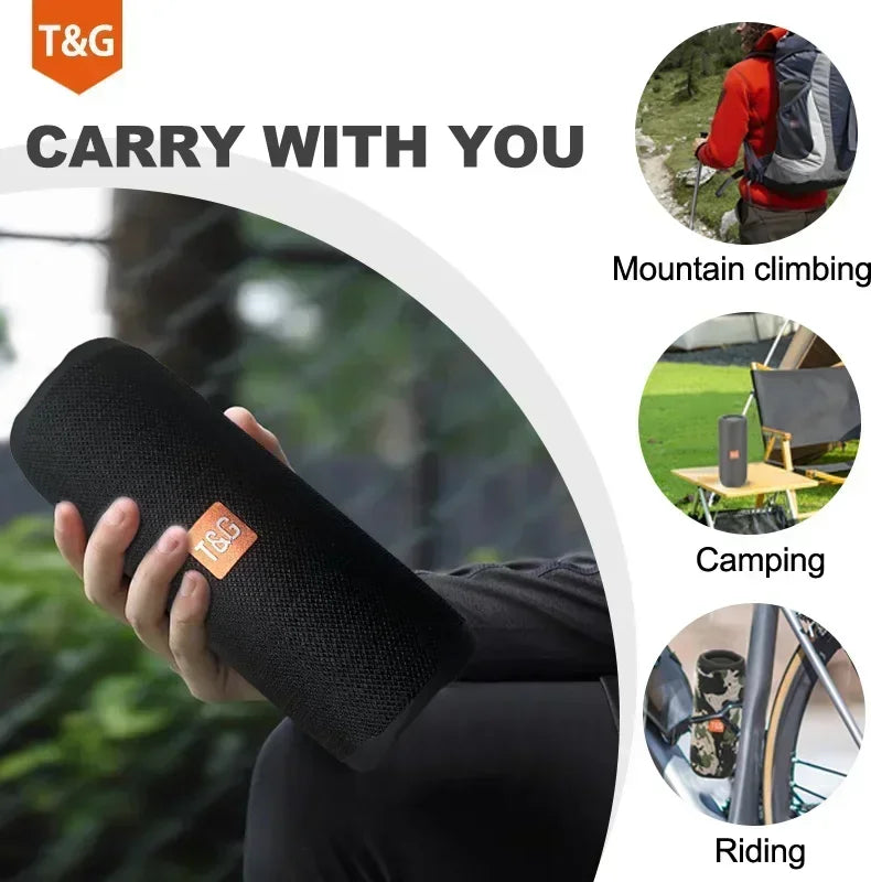 T&G TG365 Portable Bluetooth Speaker Dual Bass LED Wireless Subwoofer Waterproof Outdoor Boombox FM AUX BT TF Music Player