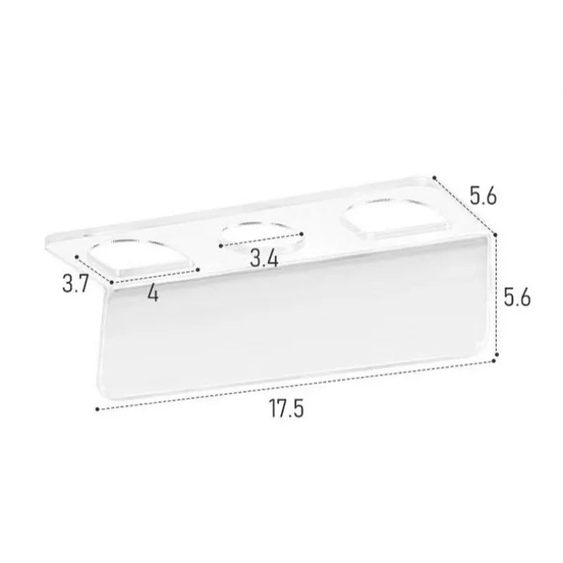 Clear No Drill Wall Mounted Hairbrush Holder for Bathrooms