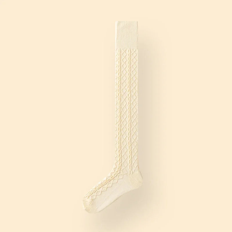 1 Pairs Autumn Winter Women's Wool Blended Knee High Socks Thick Warm Soft Comfortable Fashionable Women Casual Long Tube Socks One Size 1 Pair Beige