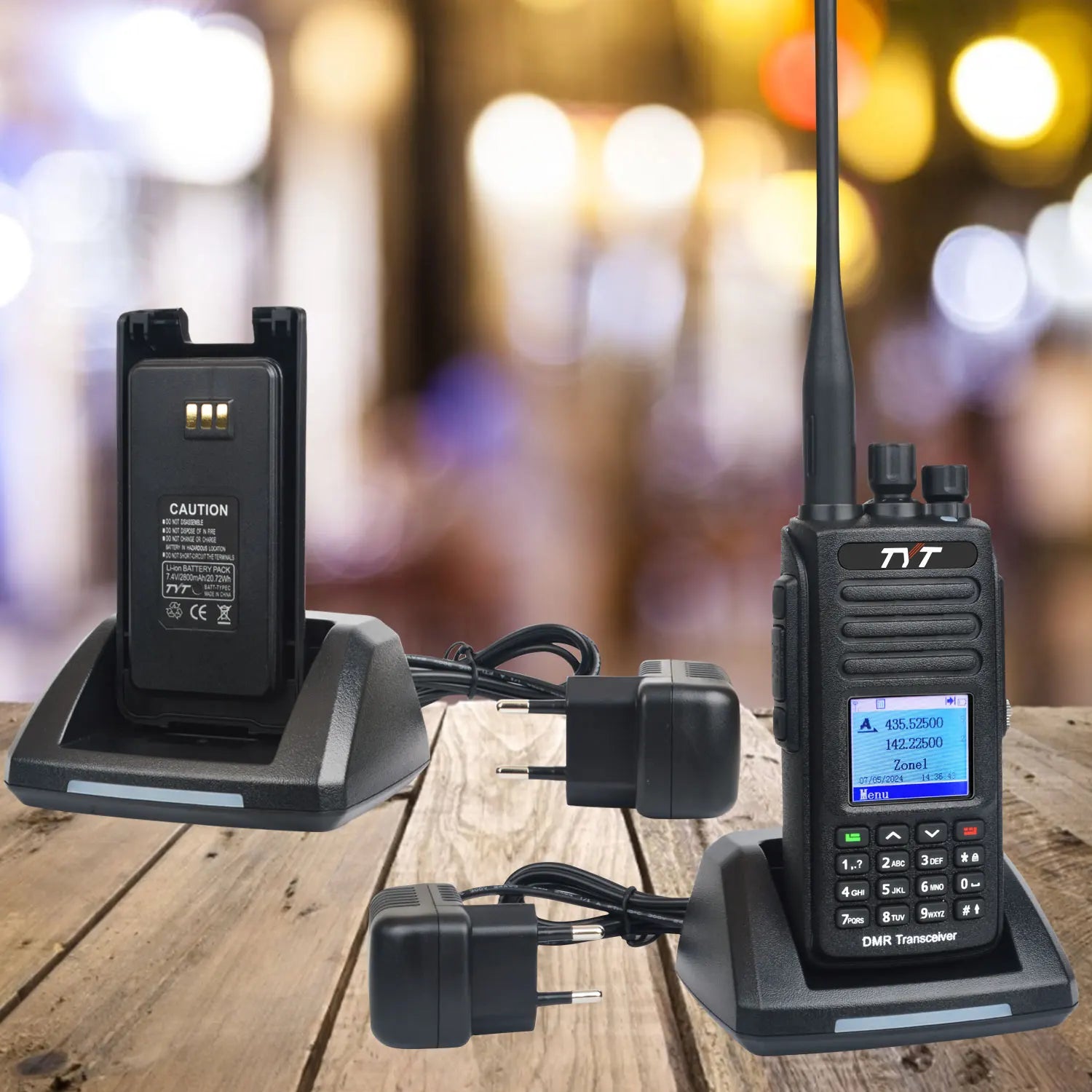 TYT MD-UV390 10W DMR Digital Walkie Talkie with GPS, IP67 Waterproof, AES-256 Encryption & USB-C Battery