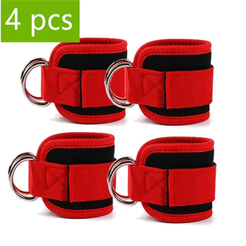 1/2/4Pcs Cable Ankle Straps Double D-Ring Adjustable Ankle Cuffs Gym Workouts Glutes Legs Strength Training Brace Support Sport 4pcs-1