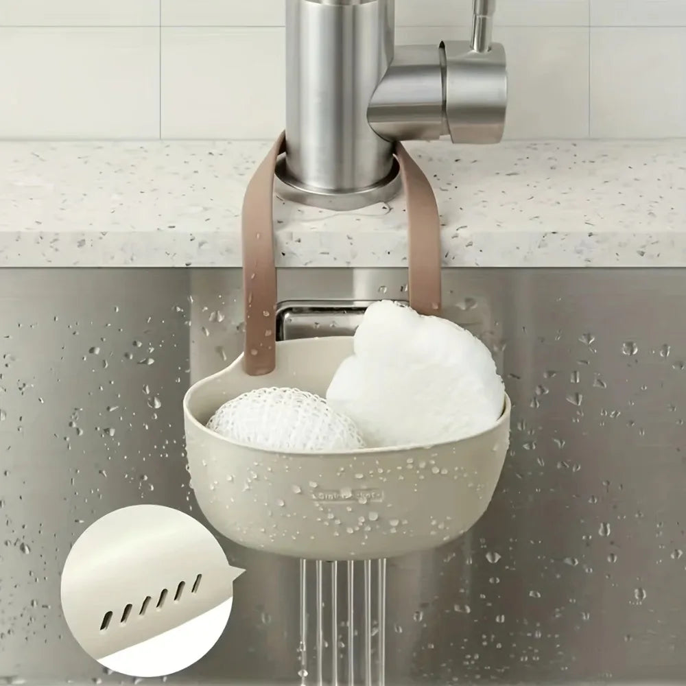 Hanging Sink Basket with Adjustable Strap for Sponges