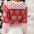 Women’s Christmas Snowflake Knitted Sweater – Cozy Winter Holiday Pullover, Long Sleeve O-Neck Festive Jumper for Casual & Fashion Outfits