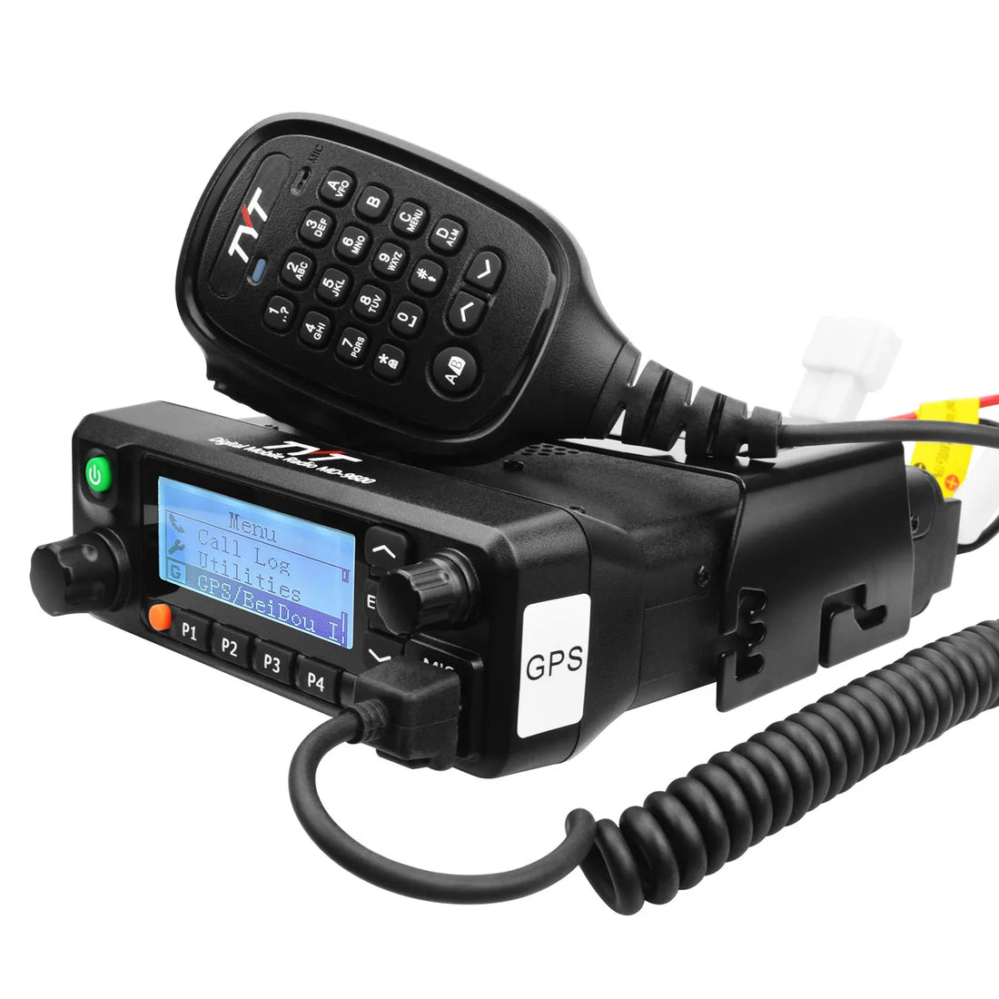 “TYT MD-9600 DMR Mobile Radio with GPS Dual Band VHF UHF 50W — vehicle-mounted long-range walkie talkie