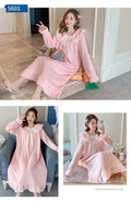 Womens Nightwear Nightdress Flannel Thickened Solid Colour Nightgown Doll Collar Student Warm Coral Velvet Ruffle Dress Robes Se