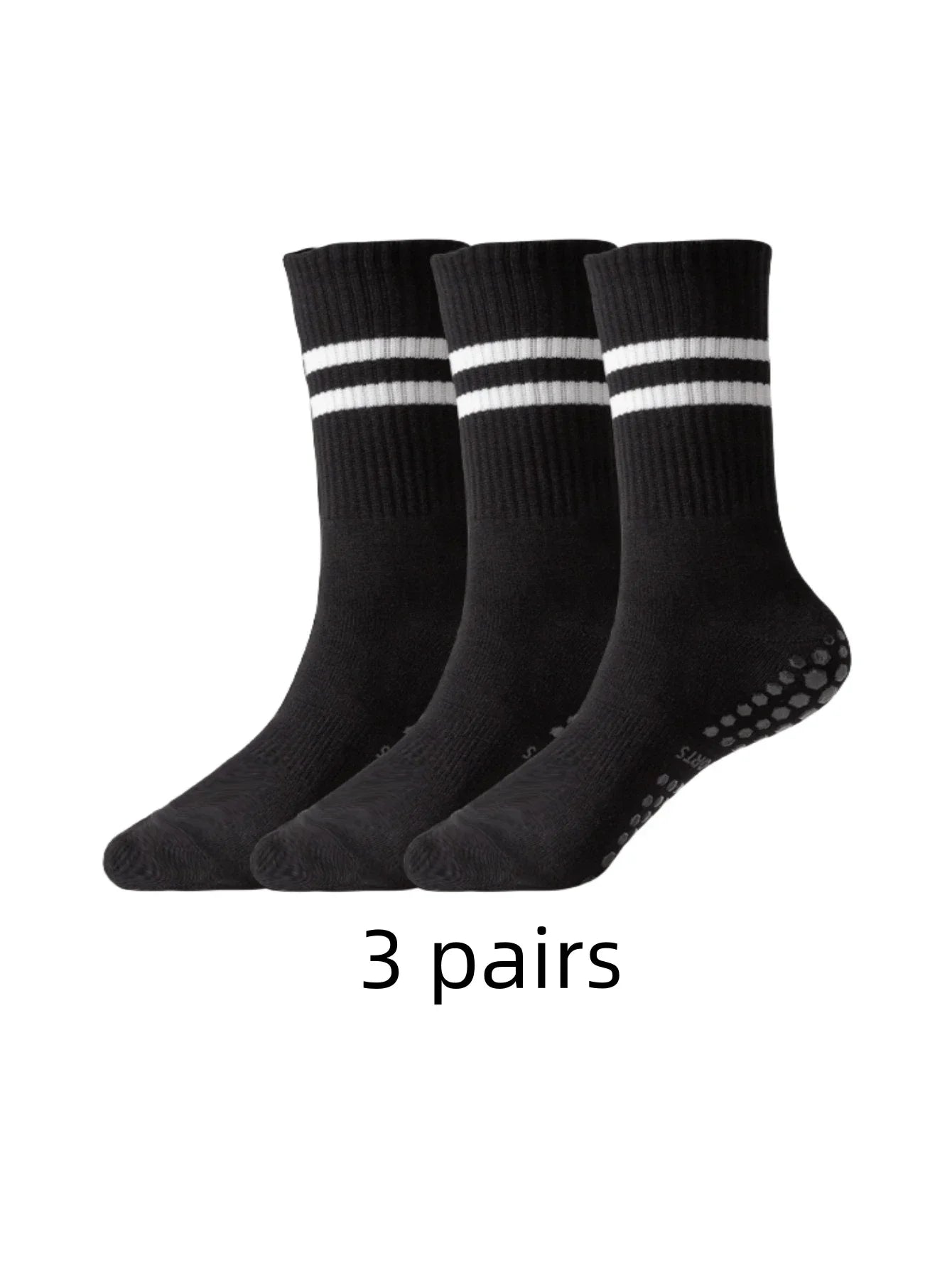 1/3/6/10 Pair Anti Slip Yoga Socks Female Medium Tube Socks lady Anti Slip Silicone Indoor Fitness Pilates Women's Sports Socks black