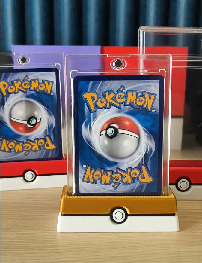 Trading Card Display Stand in Red or Gold with Holder Option Gold