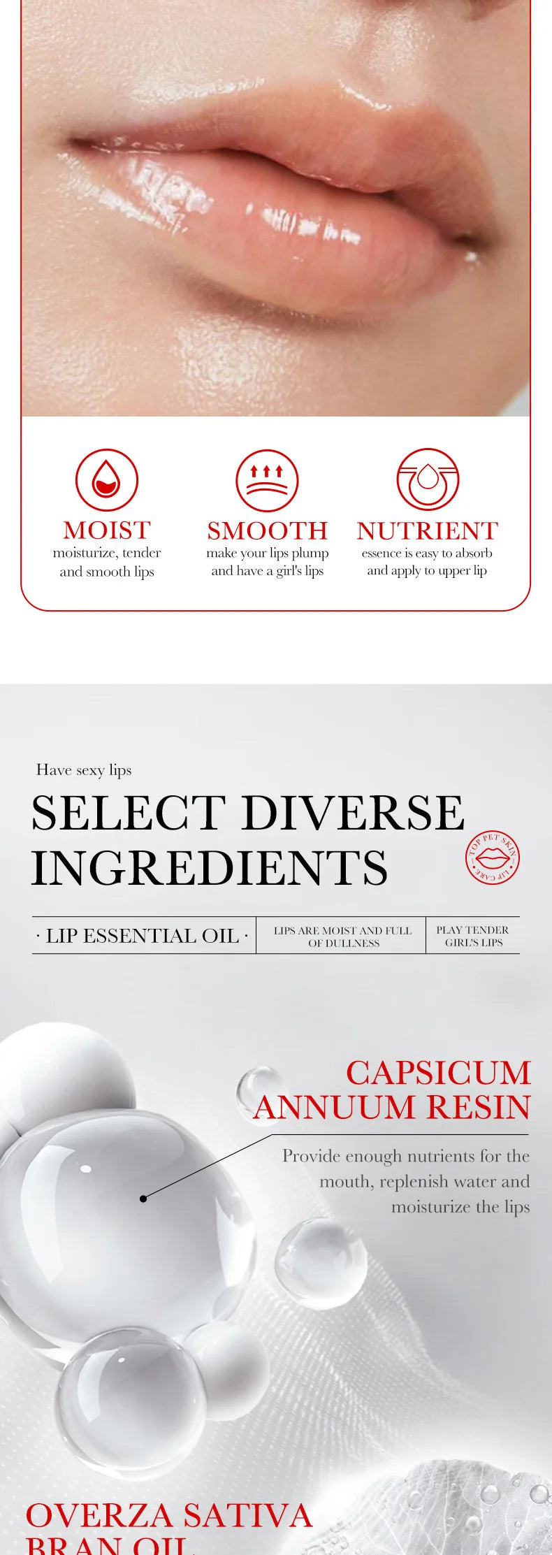 Lip Booster Plumping Serum Oil Hyaluronic Acid Moisturising Sexy Plumping Enhancer Stimulant Free Brightening Lightening Lines