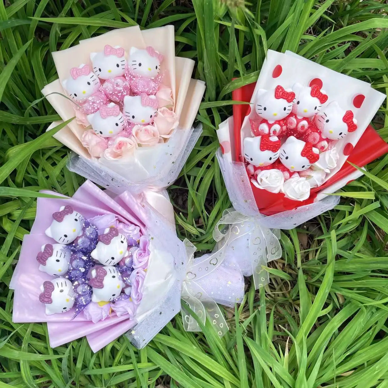 Hello Kitty Vinyl Doll Flower Bouquet Gift – Buy Cute Sanrio Figurine for Girls | Birthday, Valentine & Christmas Present