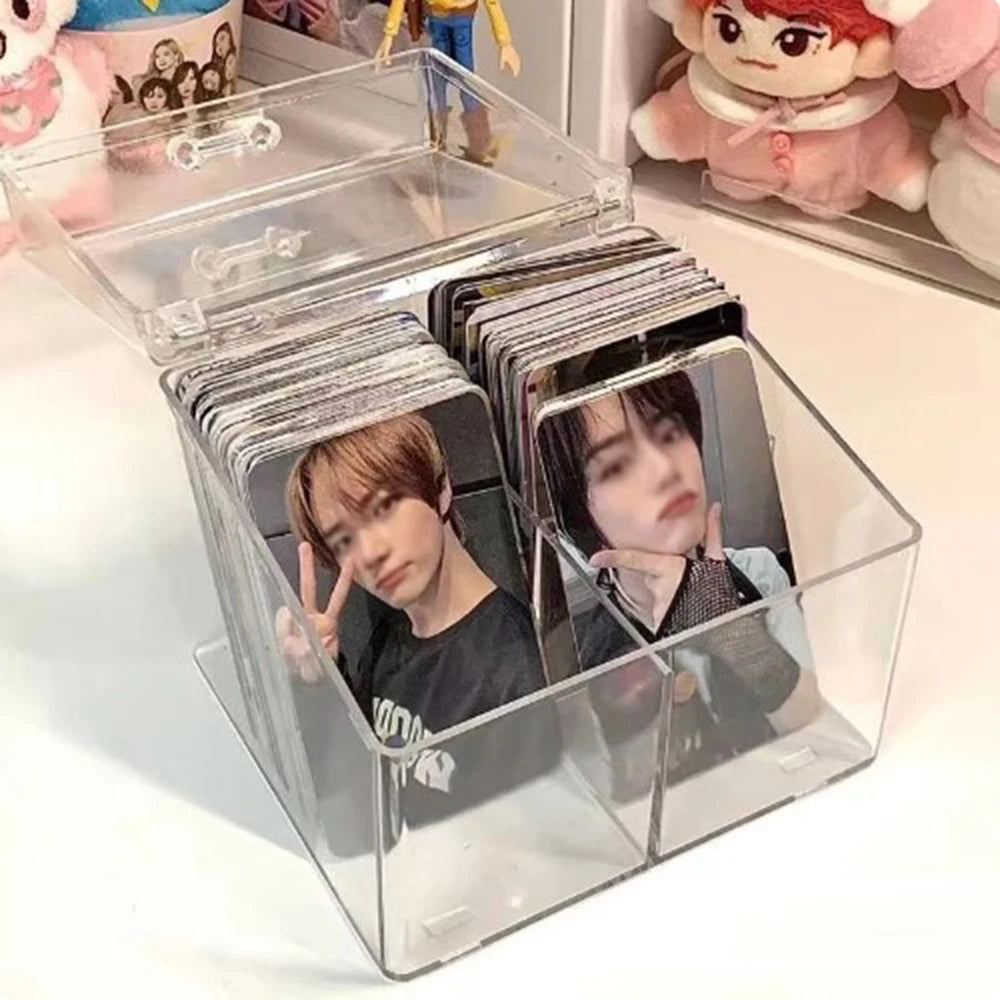 Acrylic Kpop Photocard Storage Box for Desk Collections